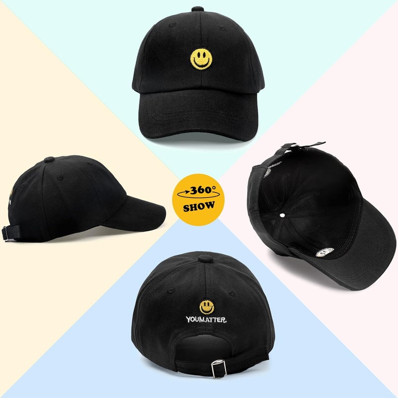 SONMONY Store Smile Face Toddler Baseball Cap Boy Baseball Hats Kids Washed Funny Hats Adjustable Cute Caps for 3-12 Years… - Image 3